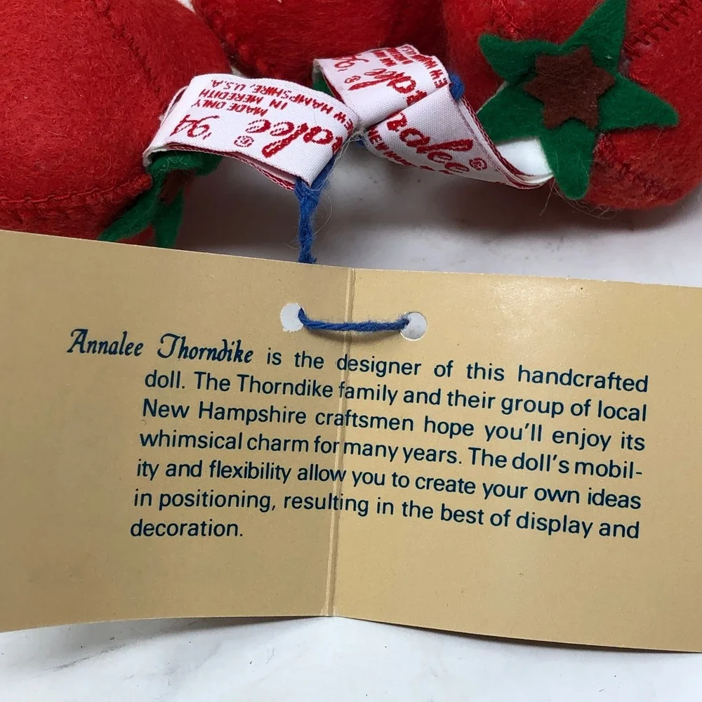 Vintage Annalee Dolls 1994 Tomatoes Red Felt Plush Fruit Ornament Set of 3